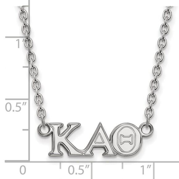 Sterling Silver Kappa Alpha Theta Medium Necklace - Picture 2 of 5